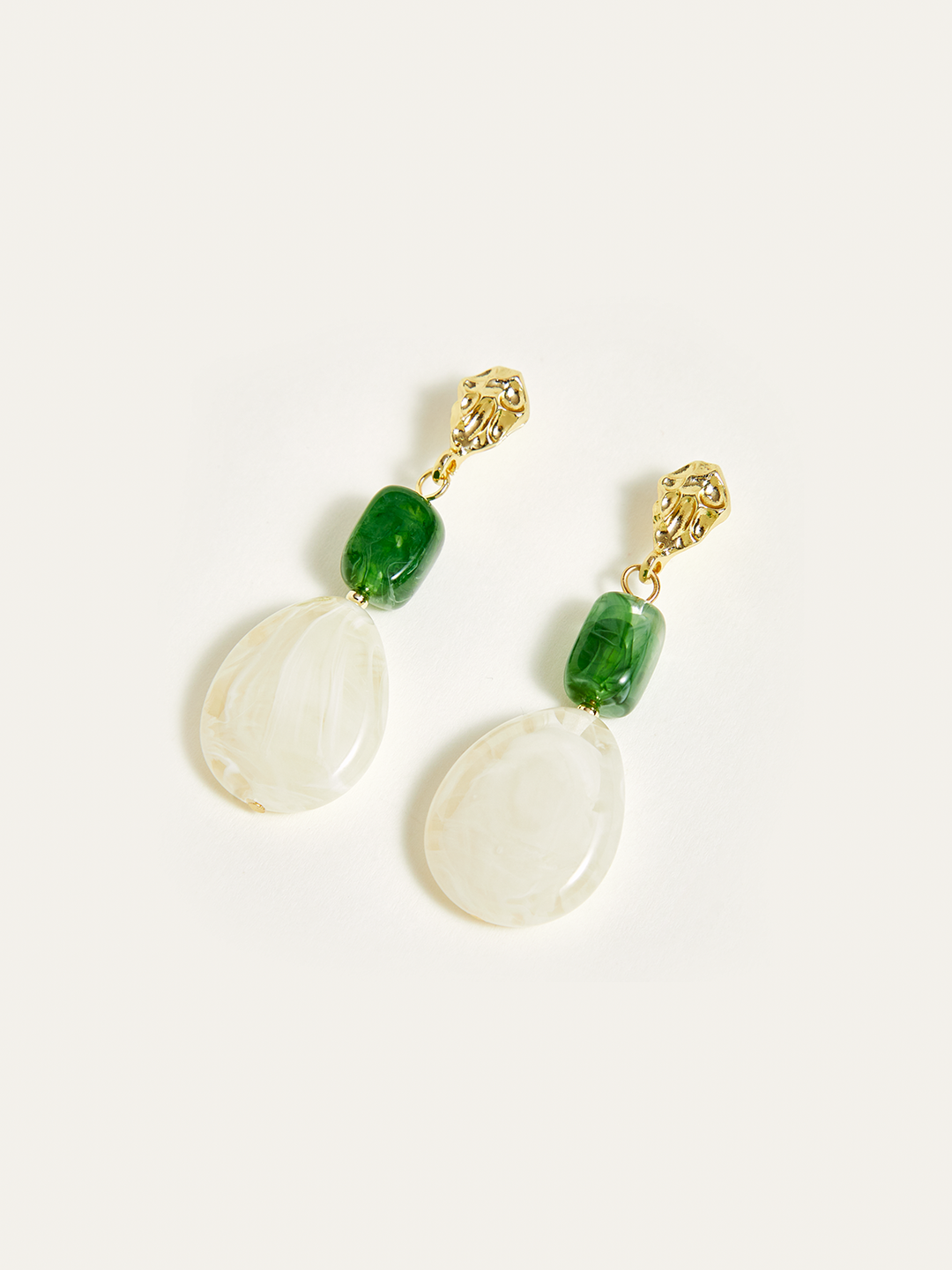 Irregular Resin Bead Drop Earrings
