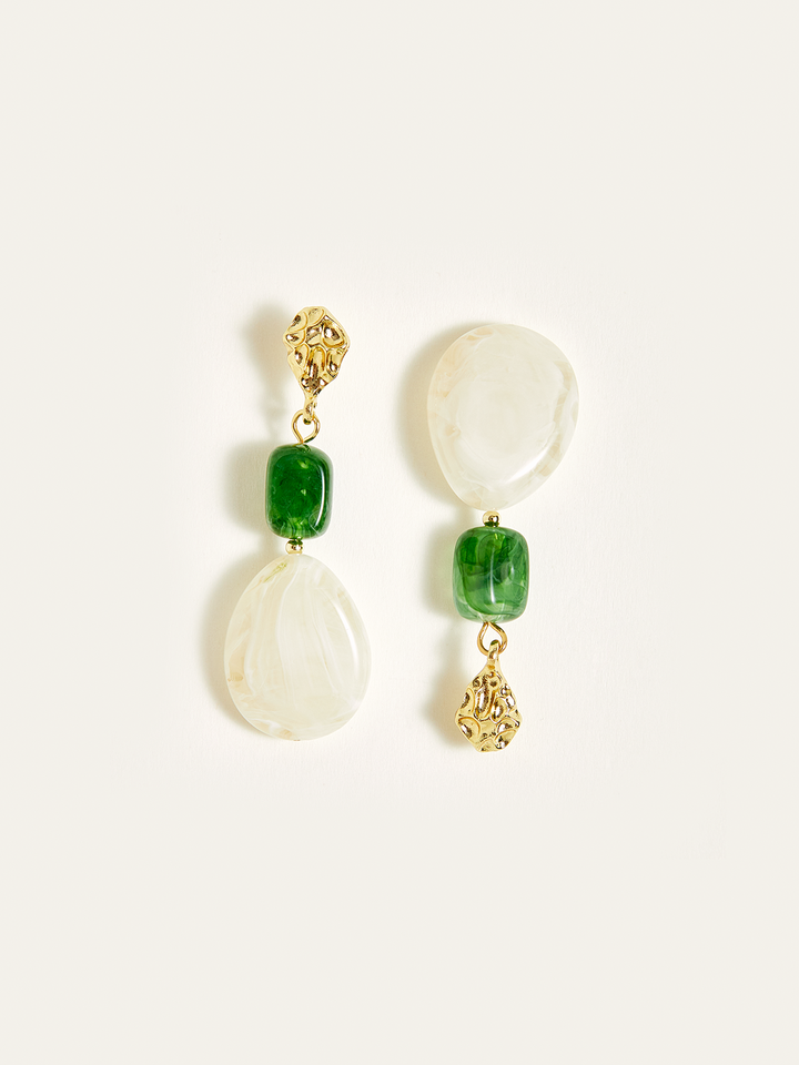 Irregular Resin Bead Drop Earrings