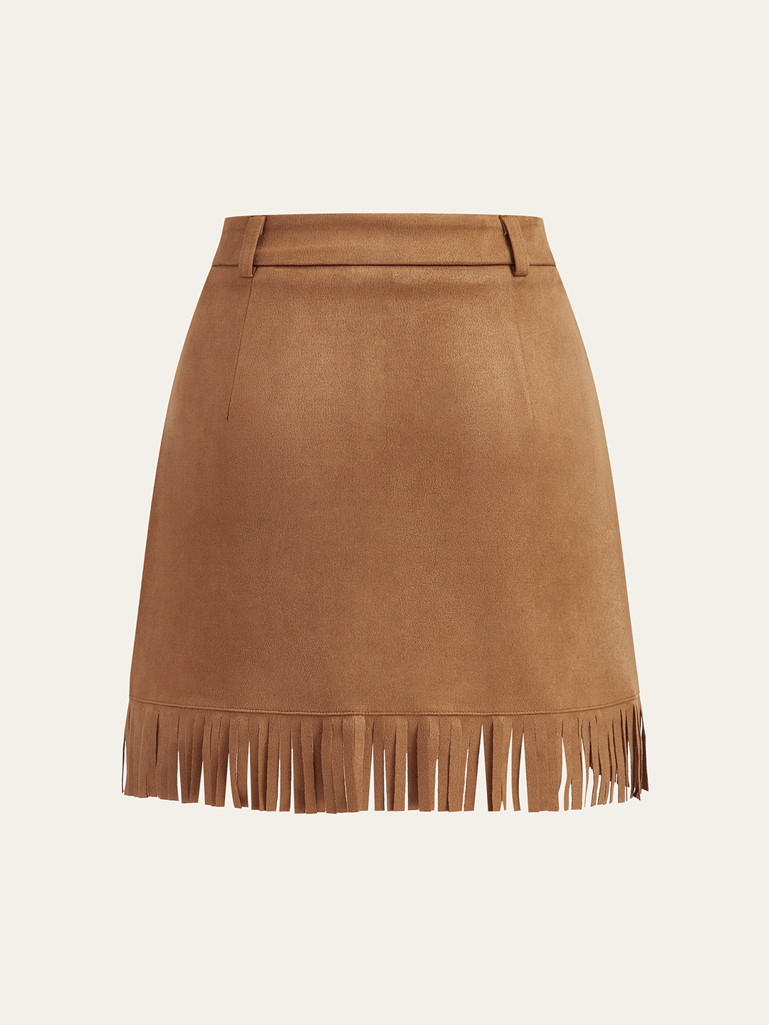 Suede Fringe Mini Skirt