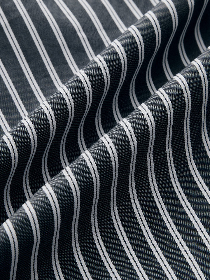 Striped Cinched Waist Cropped Shirt