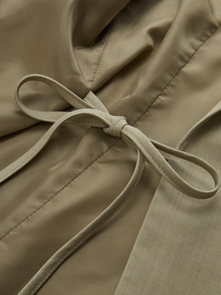 Sleeveless Lapel Tie-Waist Vest