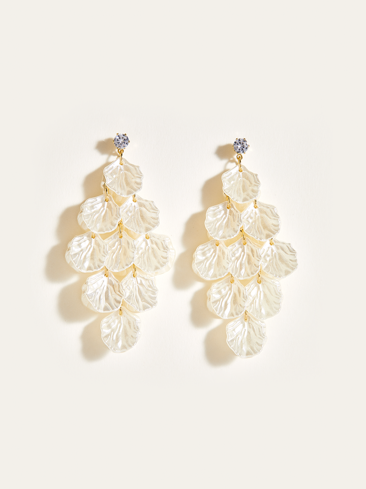 Shell Petal Tassel Earrings
