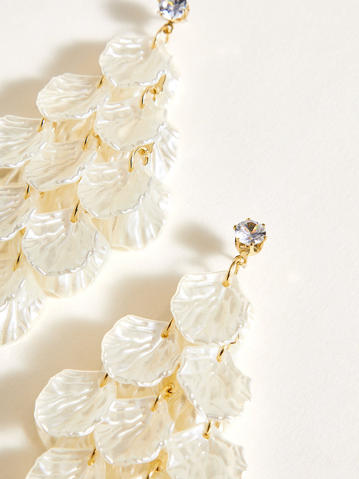 Shell Petal Tassel Earrings