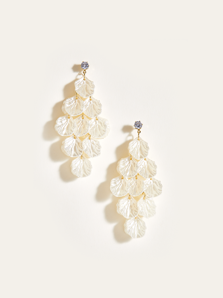 Shell Petal Tassel Earrings