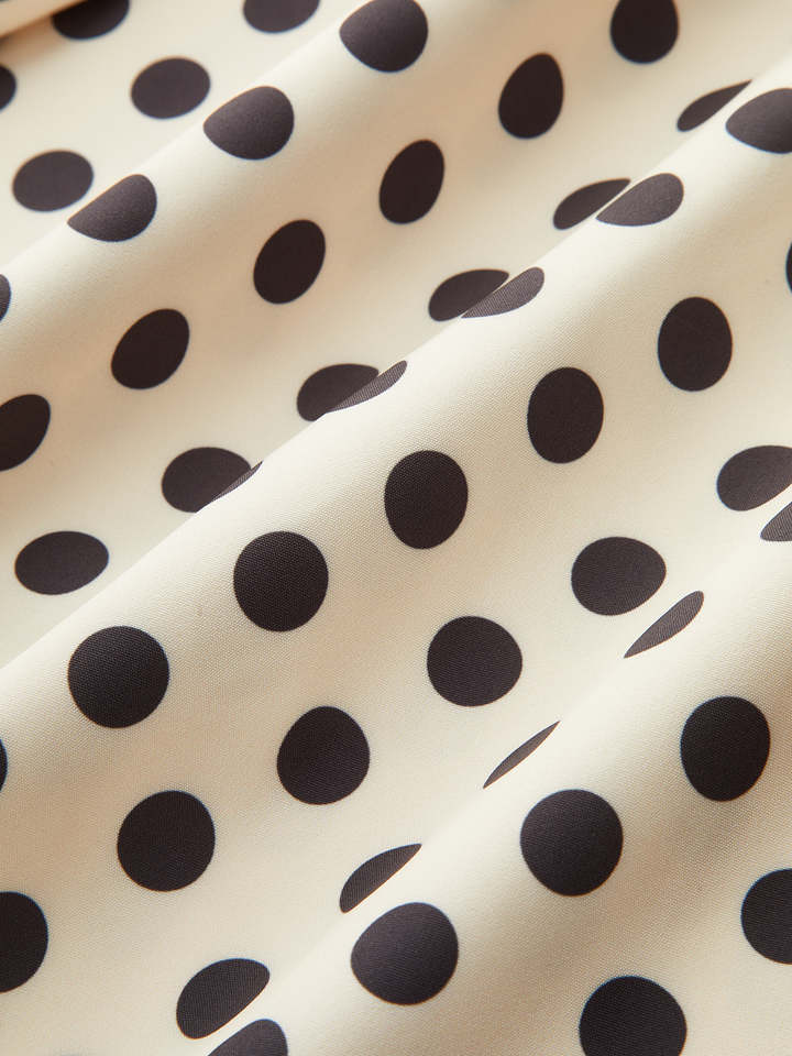 Polka Dot Smocked Waist Midi Skirt