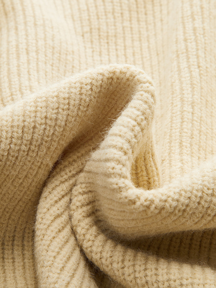 Denim Panel Button Knit Cardigan