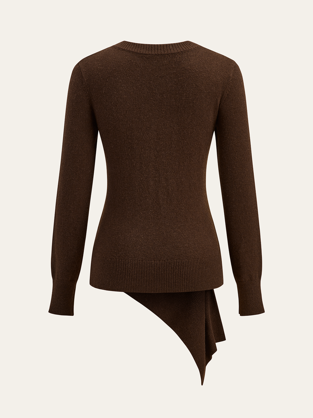 Metal Floral Wool Blend Asymmetric Sweater