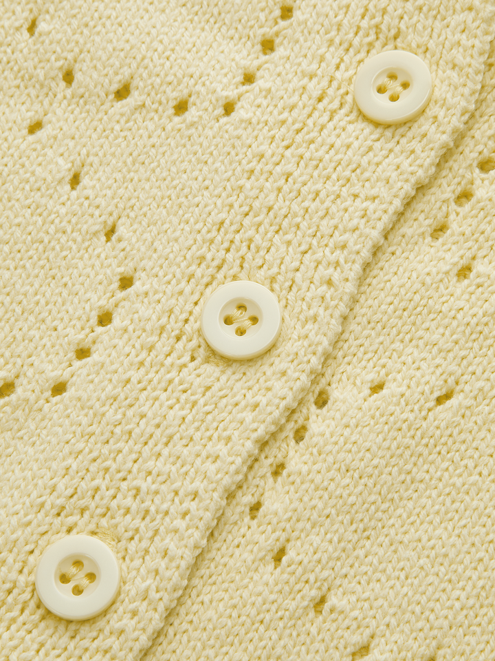 Eyelet Knit Short Sleeve Cardigan