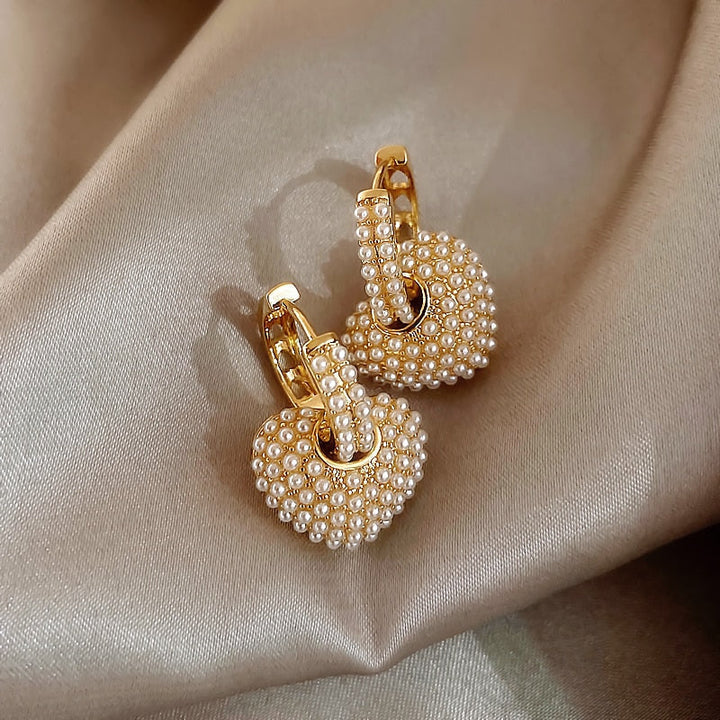 Yola Heart Pearl Earrings