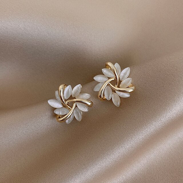 Sona Luxury White Opal Earrings