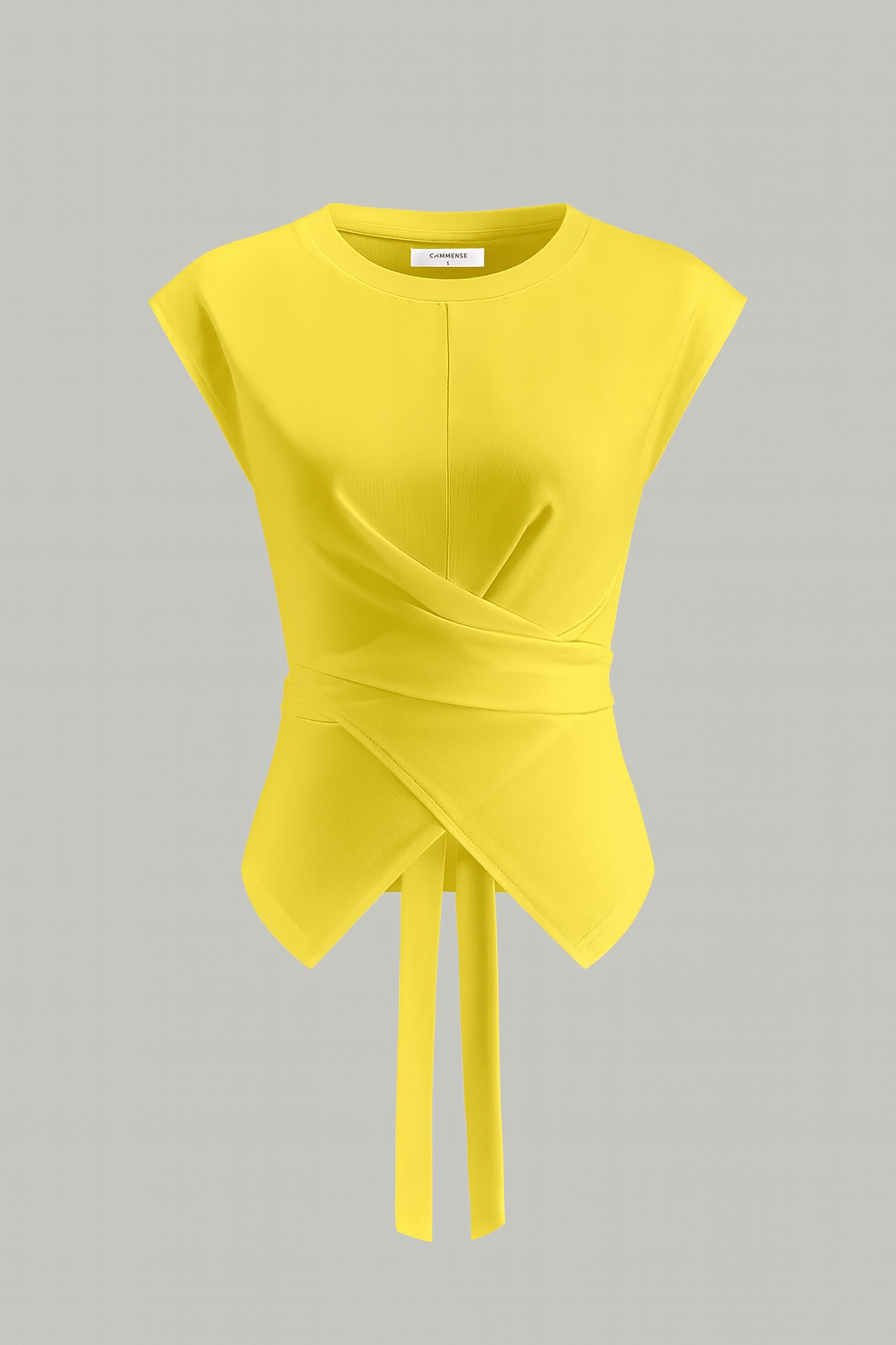 Wrap-Front Tie-Back Top