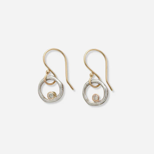 Vintage Gold And Silver Zirconia Earrings