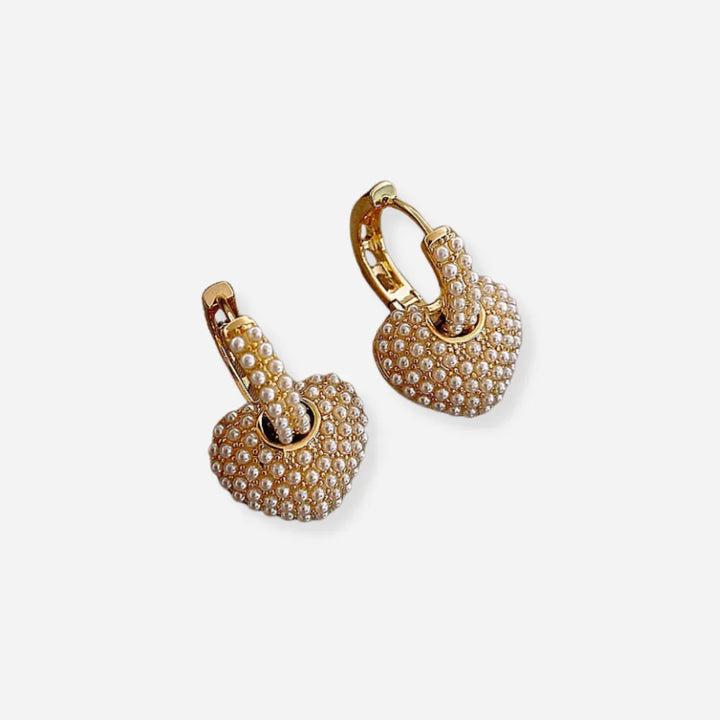 Yola Heart Pearl Earrings