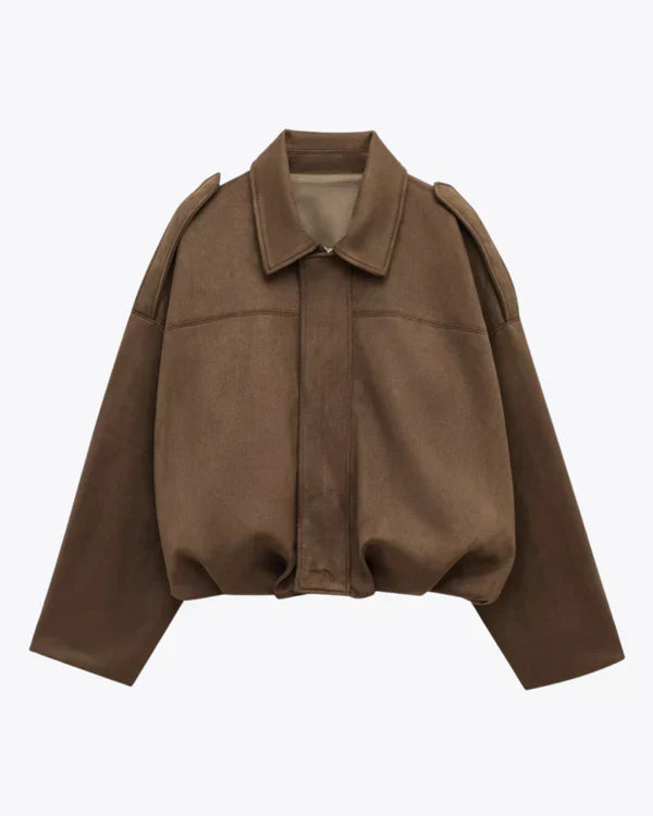 Lumiere | Faux Suede Bomber Jacket