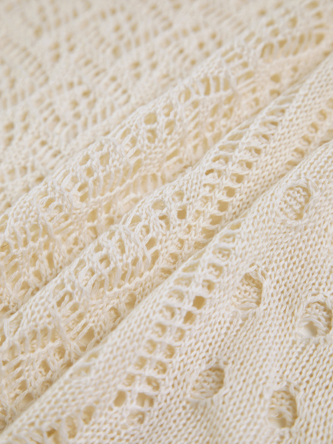 Semi-Sheer Leisure Eyelet Sweater