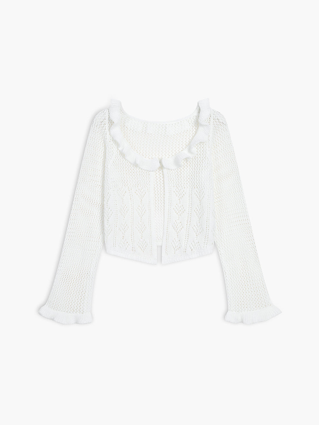 Sheer Crochet Eyelet Fly Away Cardigan