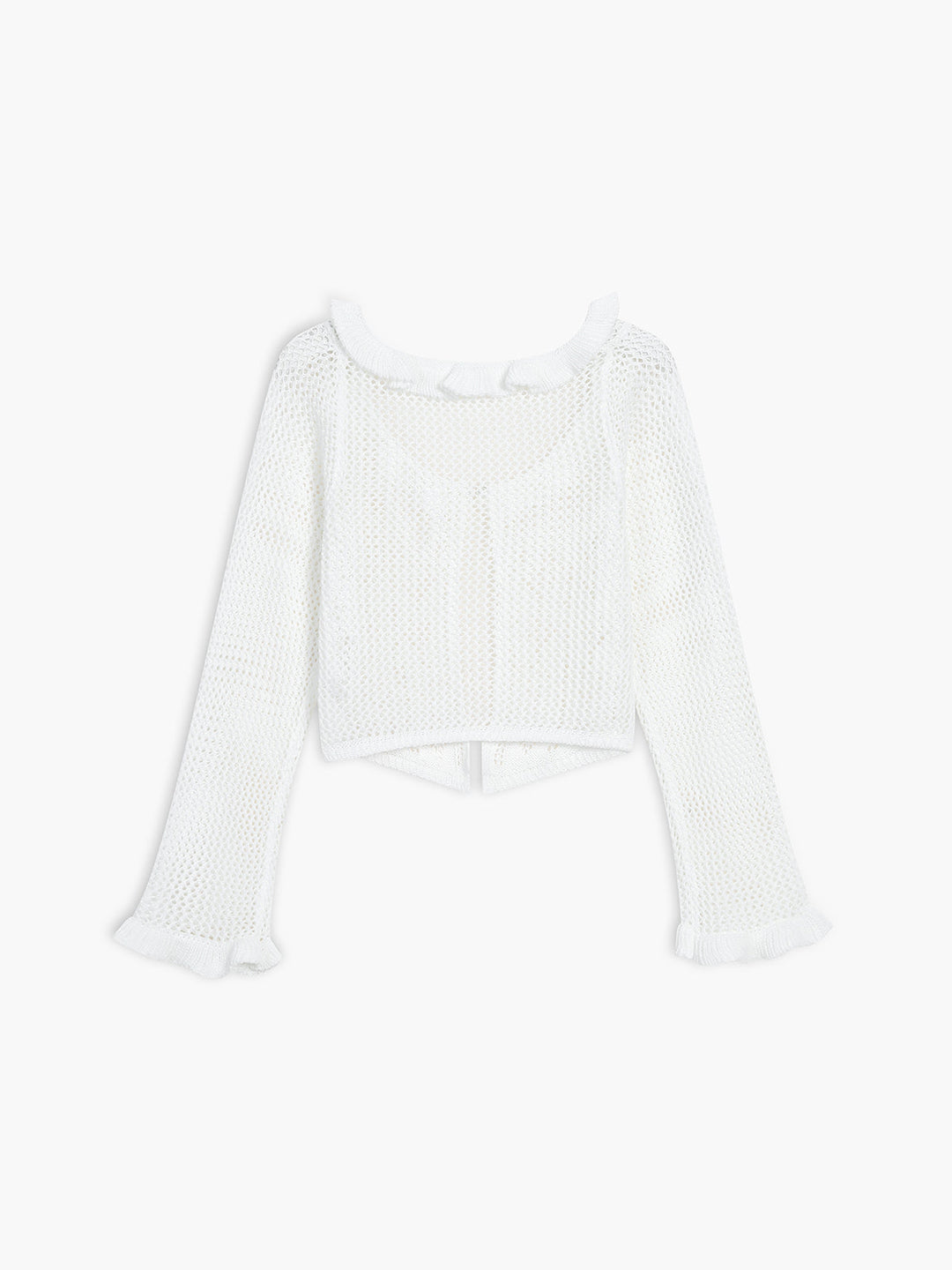 Sheer Crochet Eyelet Fly Away Cardigan