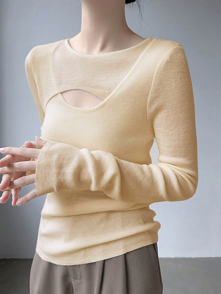 Criss Cross Cutout Long Sleeve Top