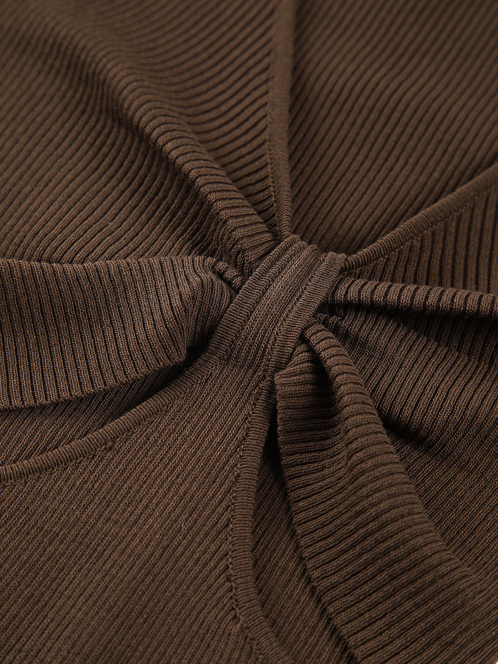 Bow Tie Cutout Sweater Dress