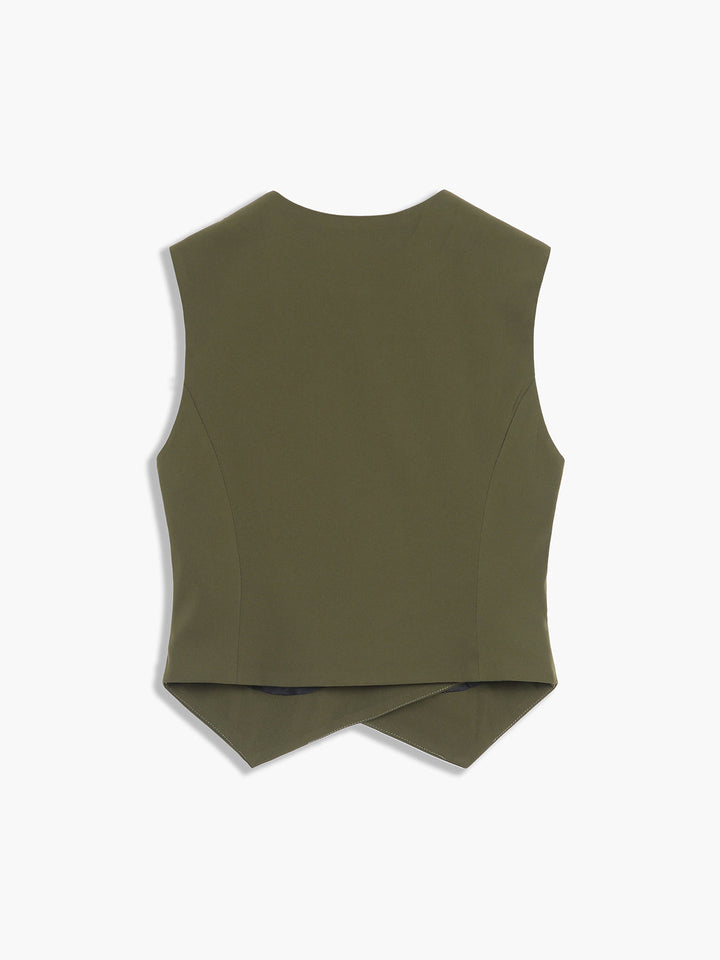 Made For You Asymmetric Buttoned Vest