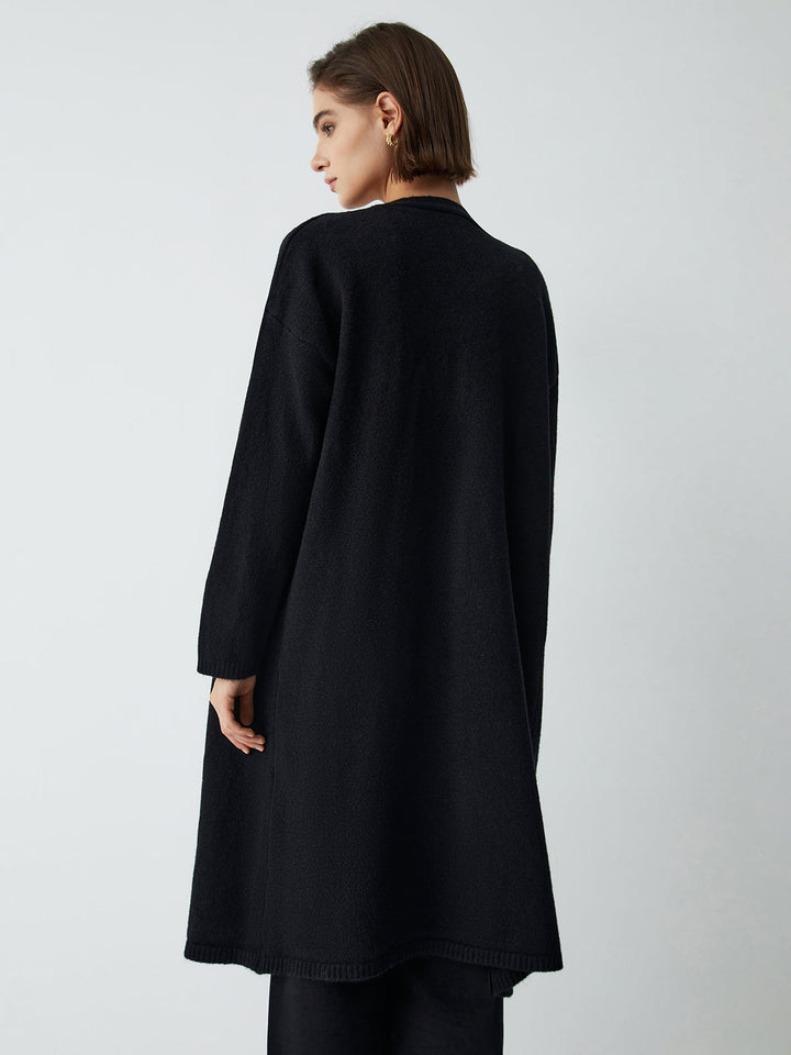Leisure Long Cardigan With Knit Vest