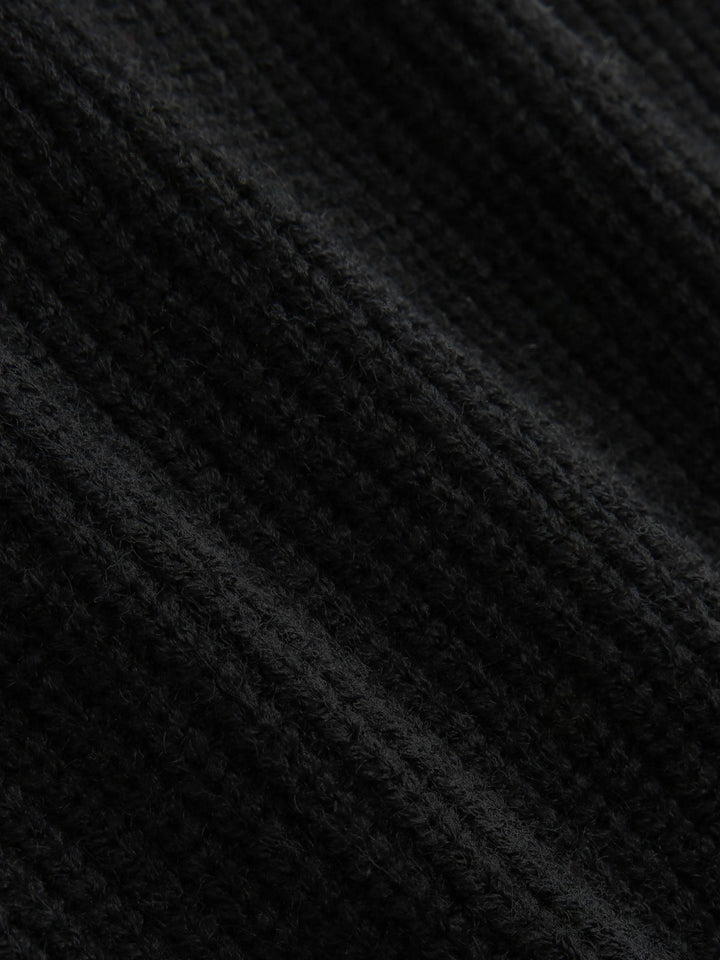 Patchwork Cable Knit Contrast Stitch Cardigan