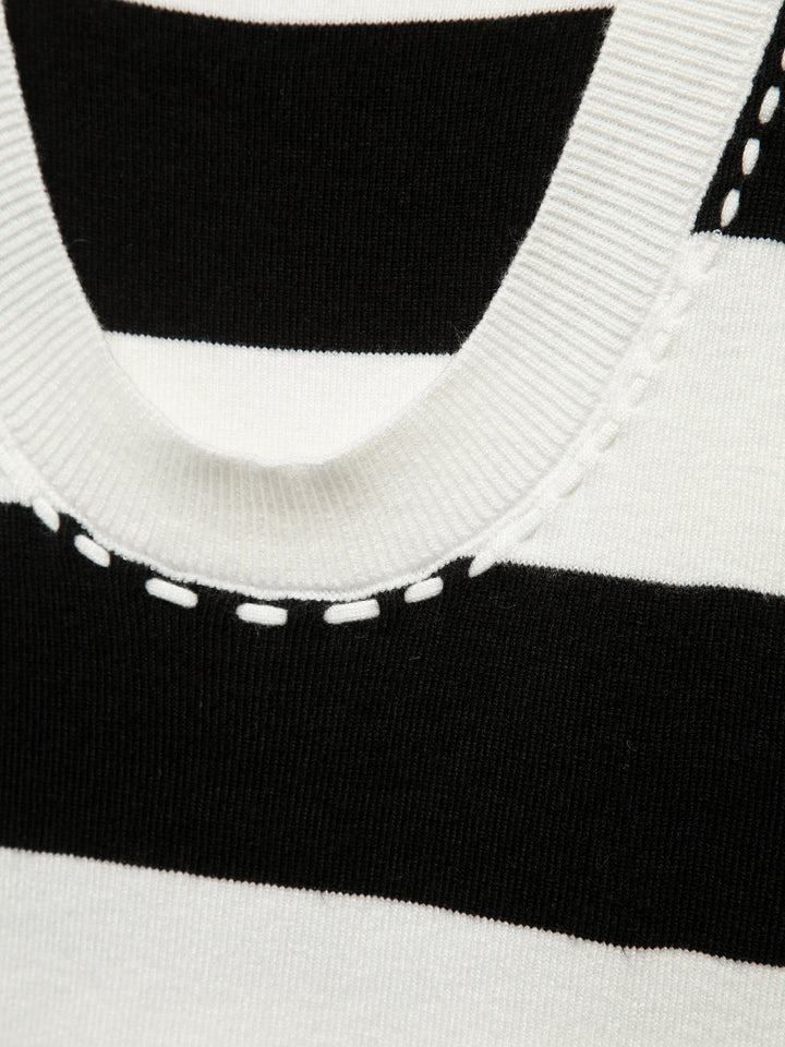Contrast Stitch Stripe Tank Top