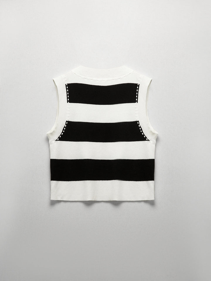 Contrast Stitch Stripe Tank Top