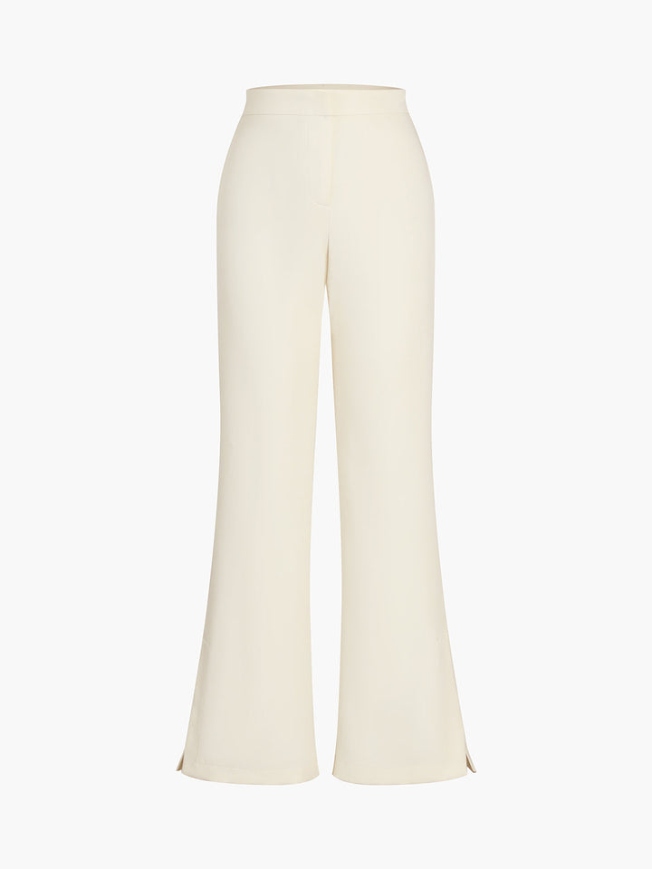 Solid Tube Top With Wide Leg Pants Set