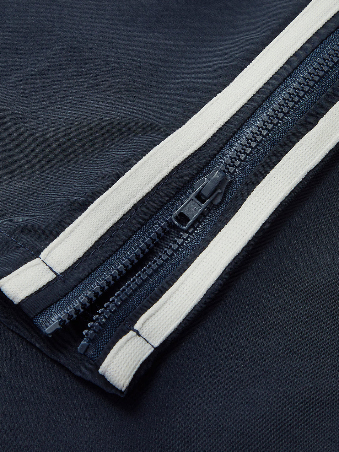 Contrast Binding Zipper Long Pants