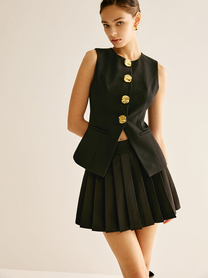 Pleated Mini Skirt