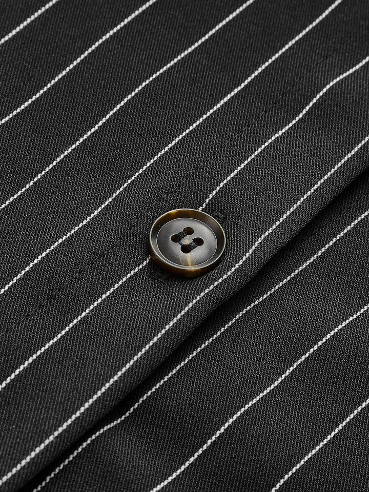 Pinstripe Crop Polo Shirt
