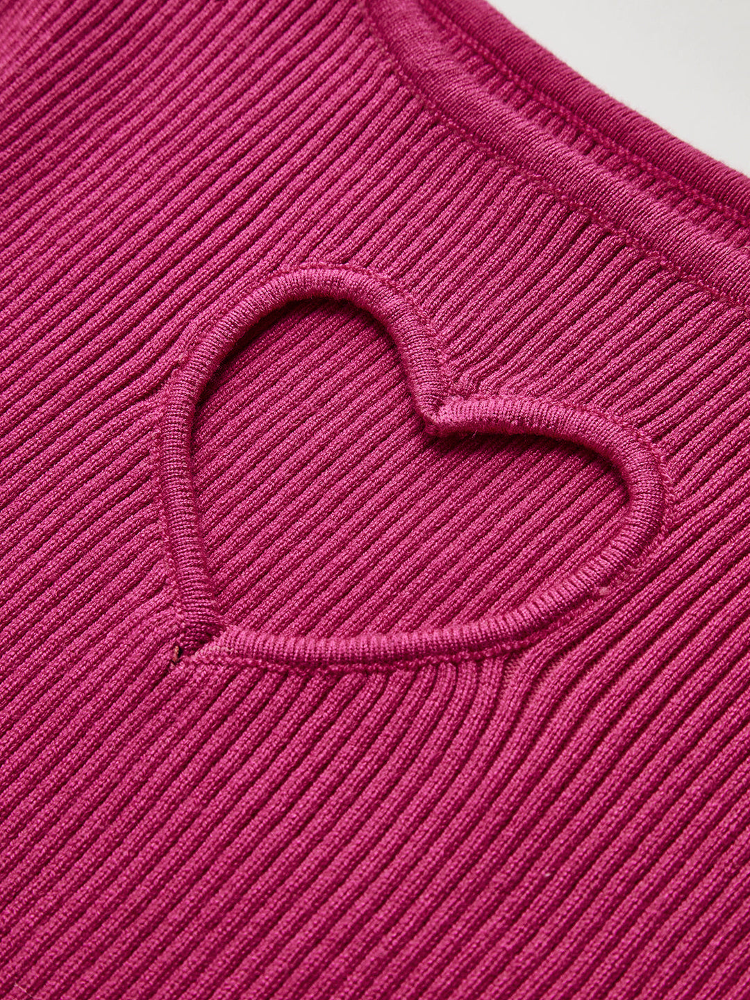 Heart-Shape Cutout Slim Knit Top