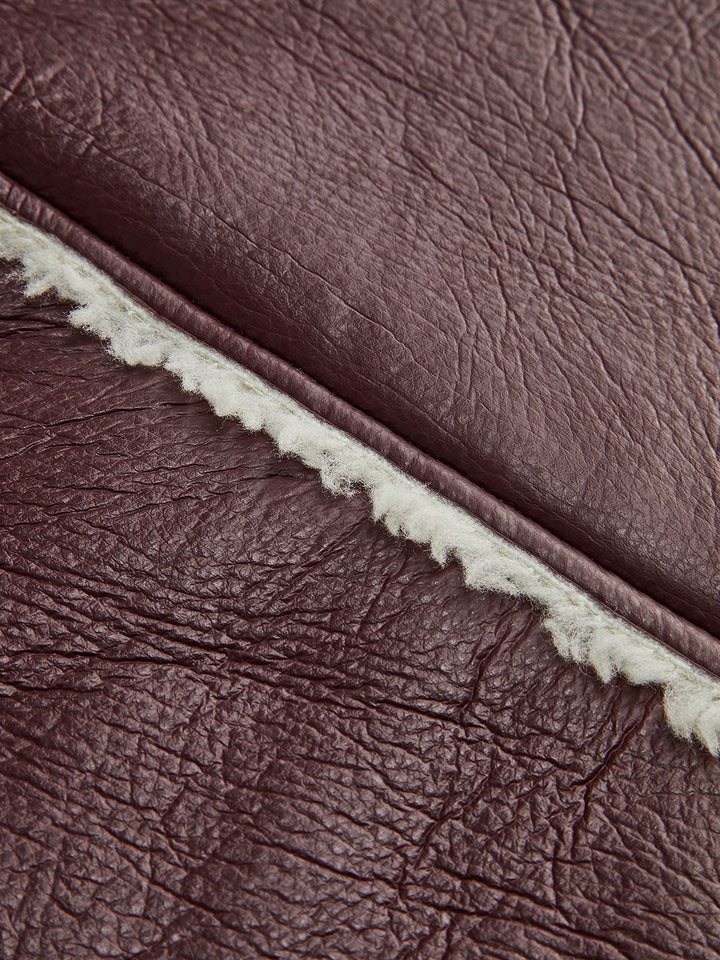 Lapel Piping Crop Fleece Jacket