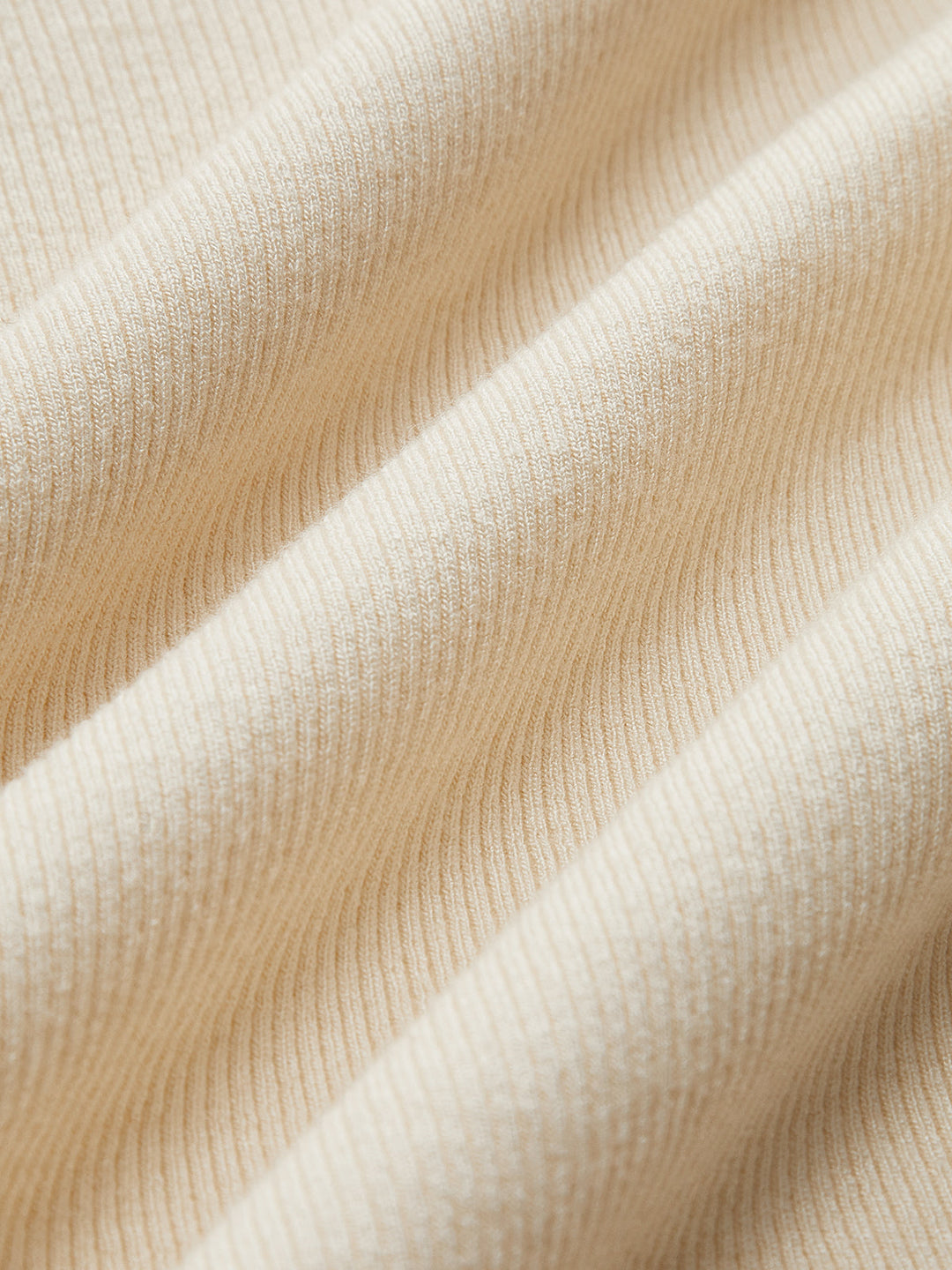 Turtleneck Ribbed Ruffle Sleeve T-Shirt