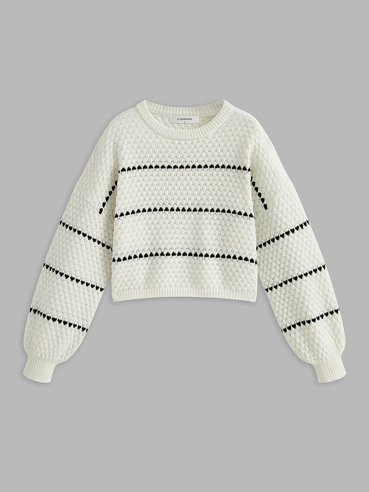 Oversized Contrast Striped Sweater
