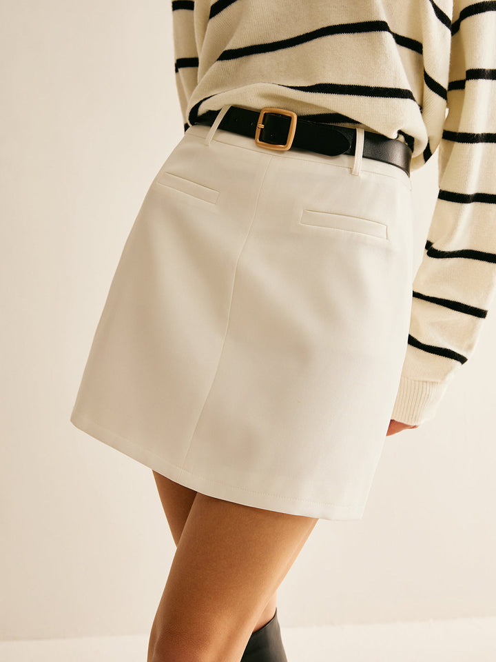 Back Zipper A Line Skirt Without Belt