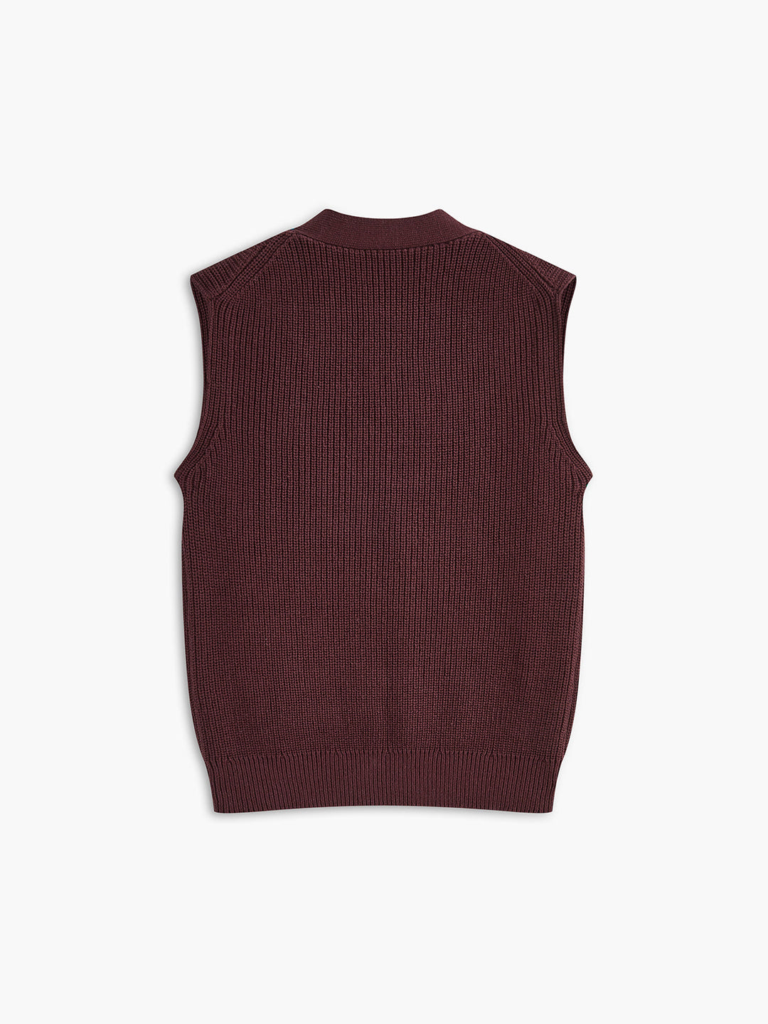 Cotton Blends Ribbed Sweater Vest