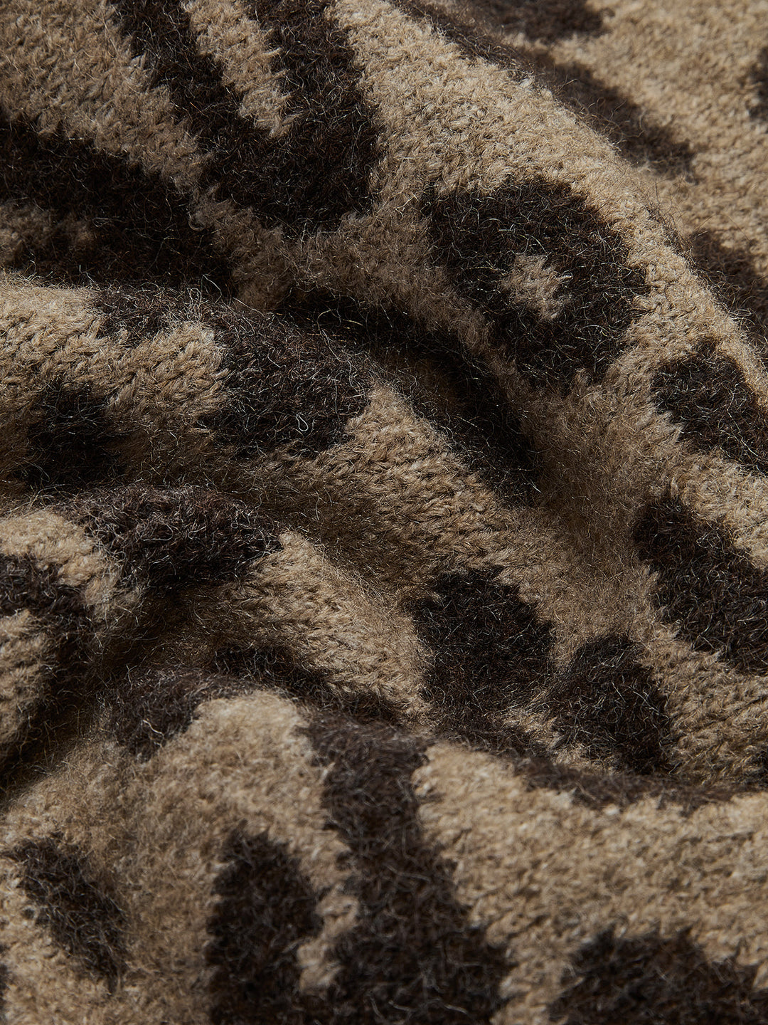 Leopard Contrast Trim Loose Cardigan
