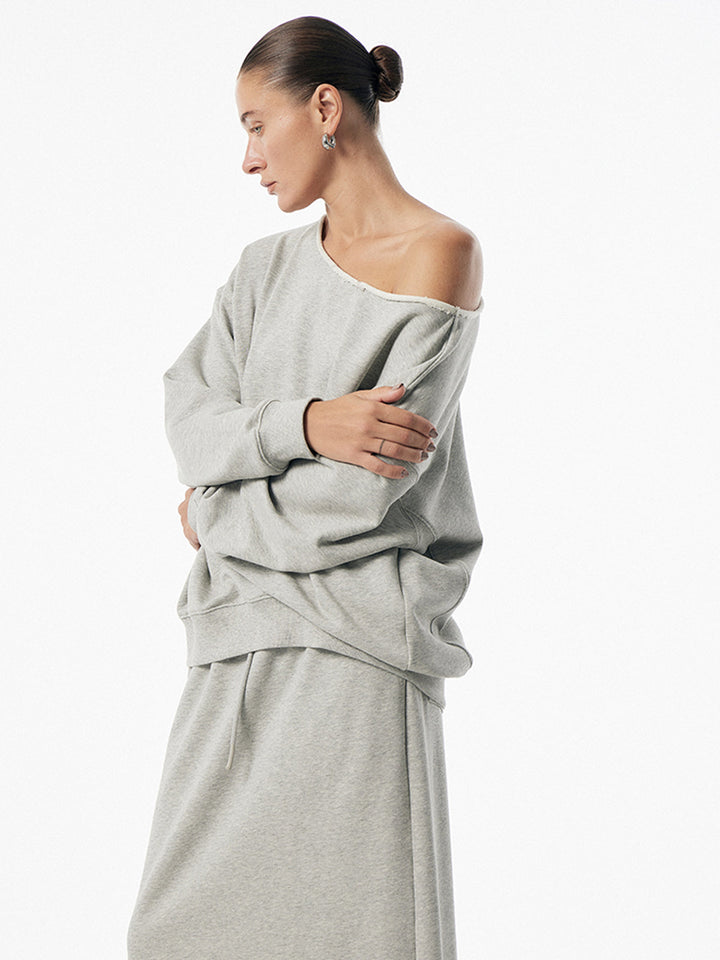 Asymmetrical Drawstring Pockets Skirt Set