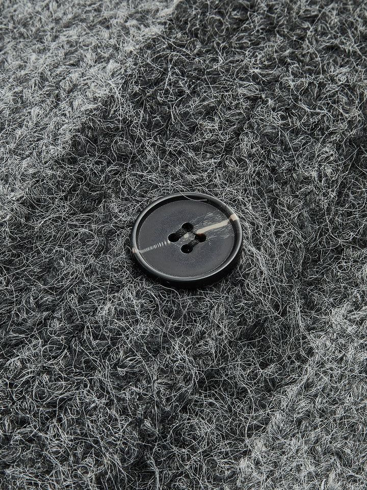 V-Neck Panel Pockets Knit Outerwear