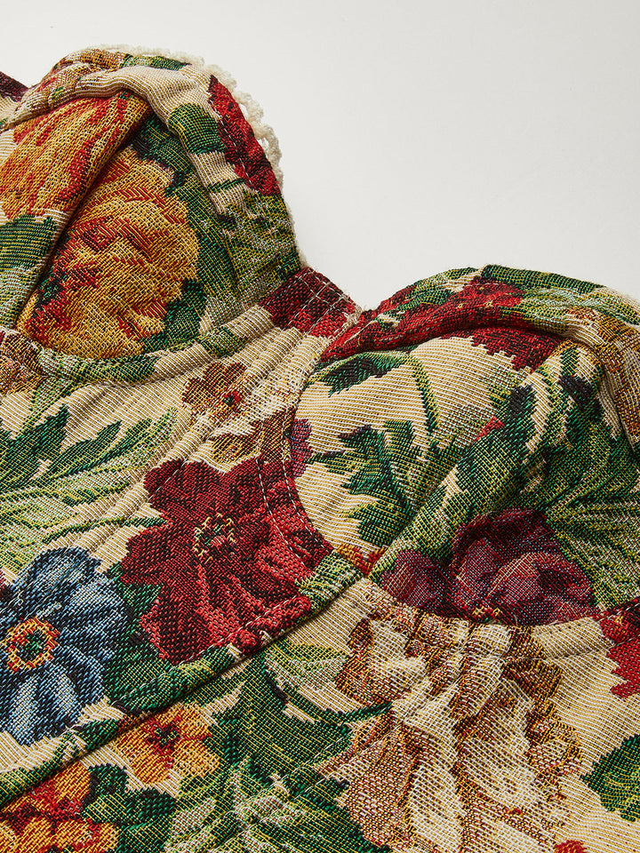 Floral Drawstring Corset