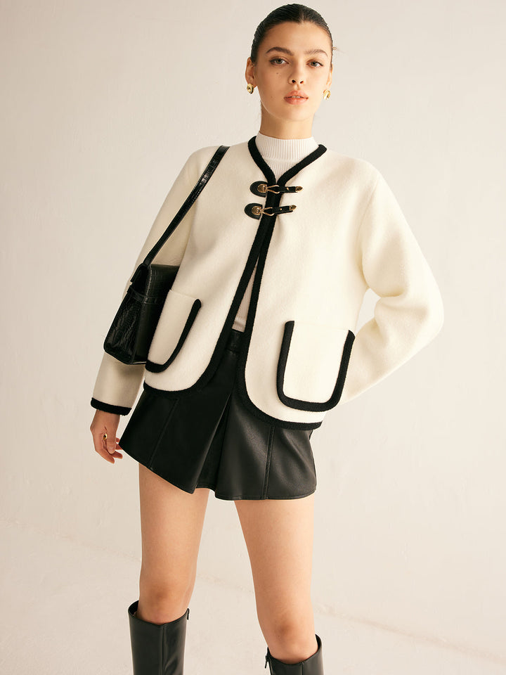 Contrast Binding Tweed Jacket
