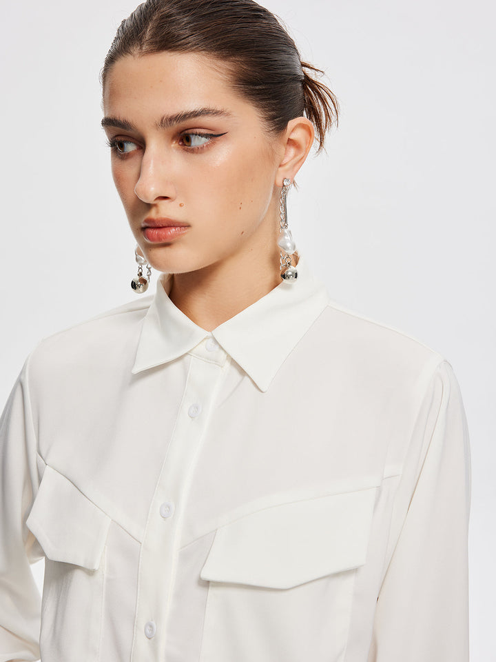 Fair And Square Collared Crop Shirt