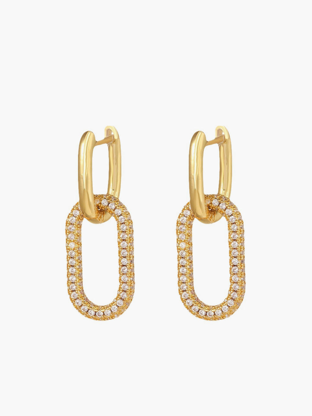 Zircon Hoop Pendant Earrings