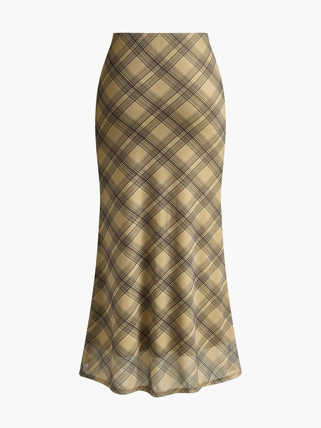 Vintage Plaid Midi Skirt