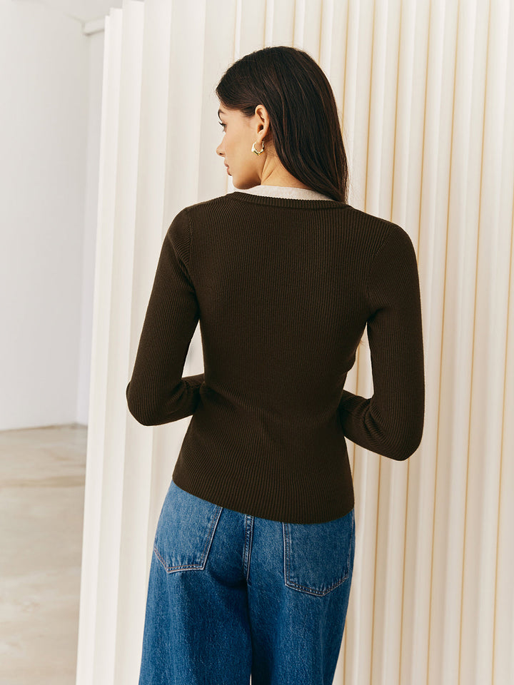 2 in 1 Ribbed Knit Top