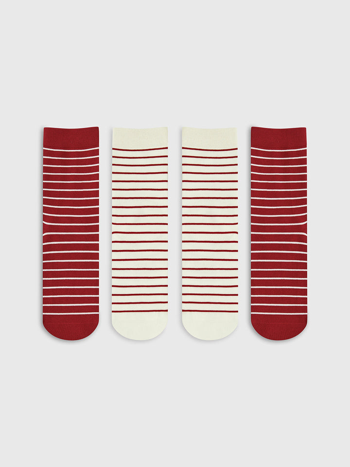 Contrast Striped Stacking Socks