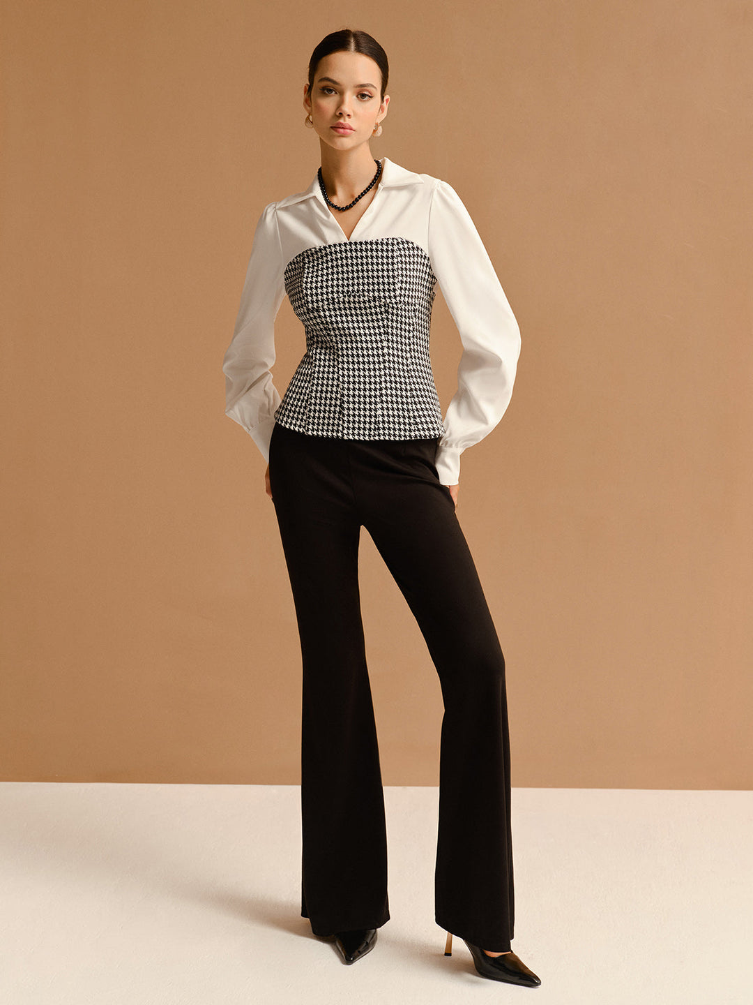 2 in 1 Houndtooth Polo Shirt