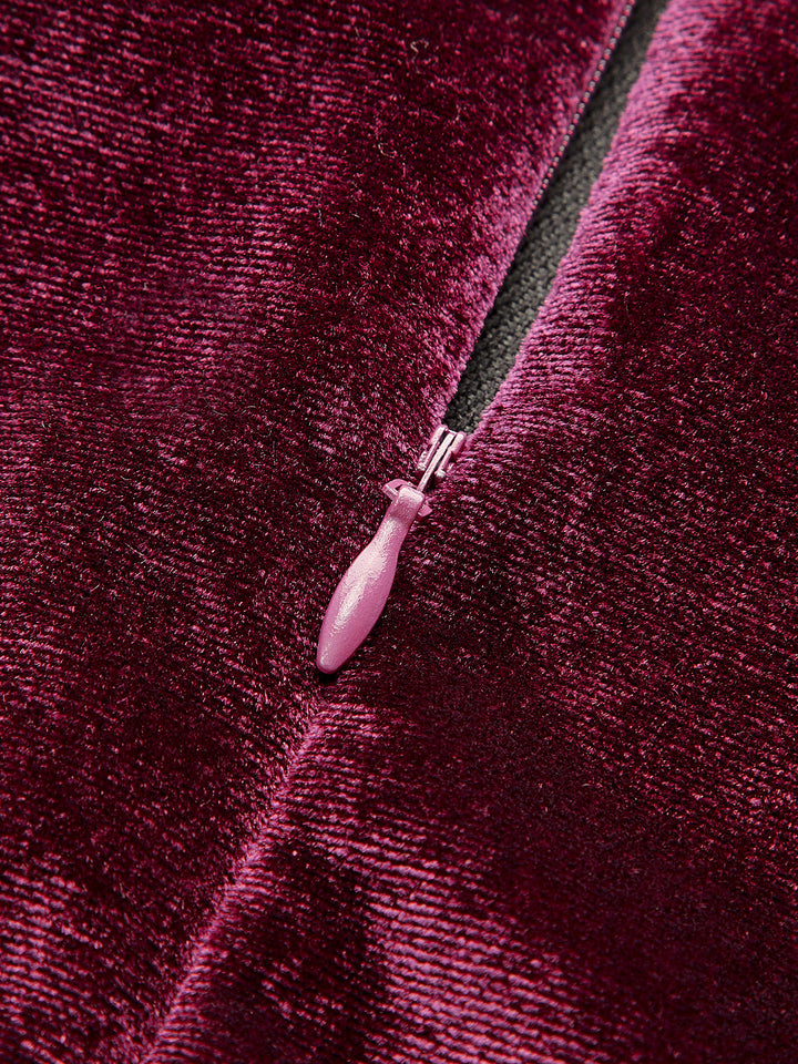 Velvet Zipper Slim Tank Dress